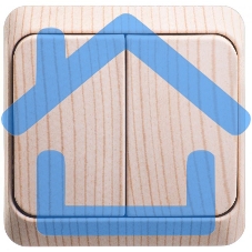 Выключатель 2-кл. ОП Этюд Дача 10А IP20 с индик. сосна SchE BA10-006D