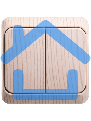 Выключатель 2-кл. ОП Этюд Дача 10А IP20 с индик. сосна SchE BA10-006D