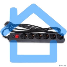 Сетевой фильтр BURO Сетевой фильтр, 6 розеток, 5 метра, (600SH-5-B), черный 992278