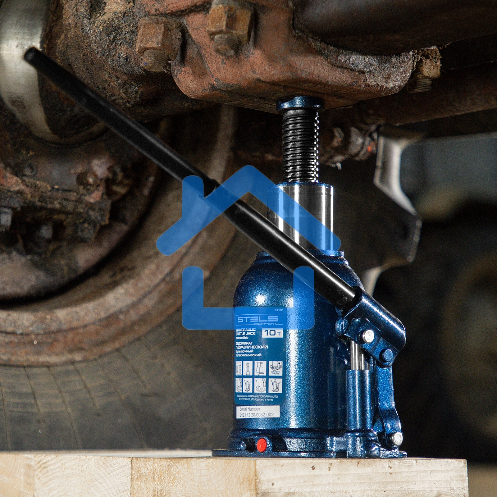 Домкрат гидравлический бутылочный телескопический, 10 т, подъем 180-430 мм Stels