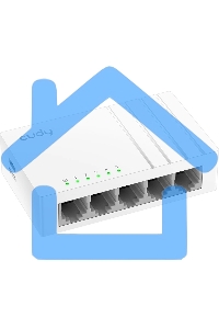 Коммутатор 5-Port Gigabit Desktop Switch, 5 10/100/1000M RJ45 Ports, Loop Detection, Desktop Plastic Case, Power Saving, Plug & Play, Wall-Mount, Power Adapter Not Included