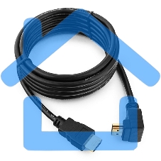 Кабель Cablexpert HDMI CC-HDMI490-10, 19M/19M, v2.0, медь, позол.разъемы, экран, угловой, 3м, черный, пакет