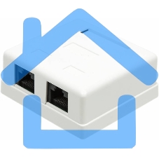 Розетка TWT (TWT-SM2-4545-WH) настенная 2 порта RJ-45 категории 5е. UTP. белая