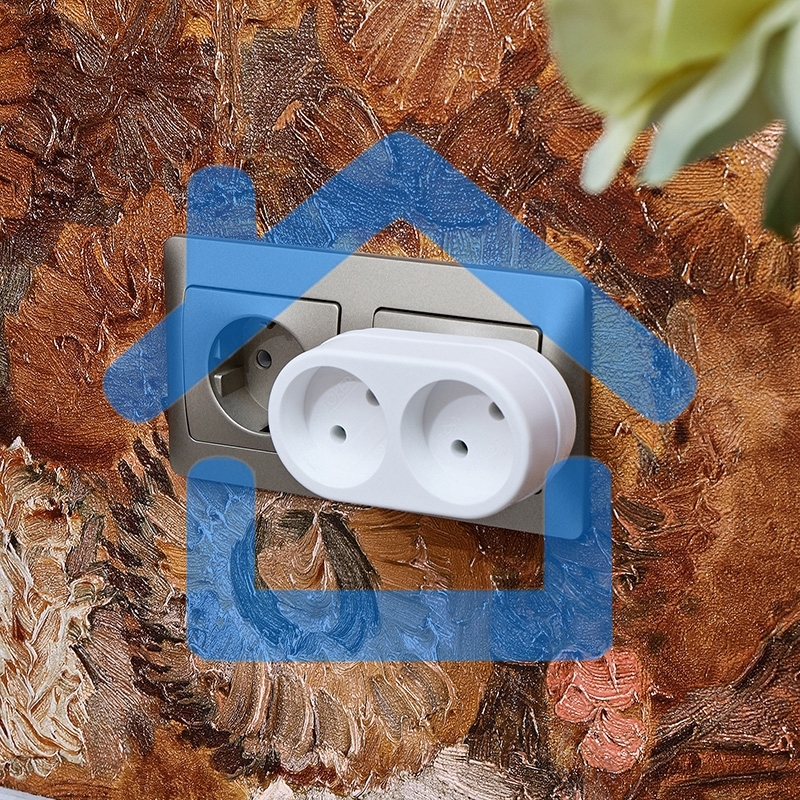 Двойник электрический 6А без заземления, белый Rexant