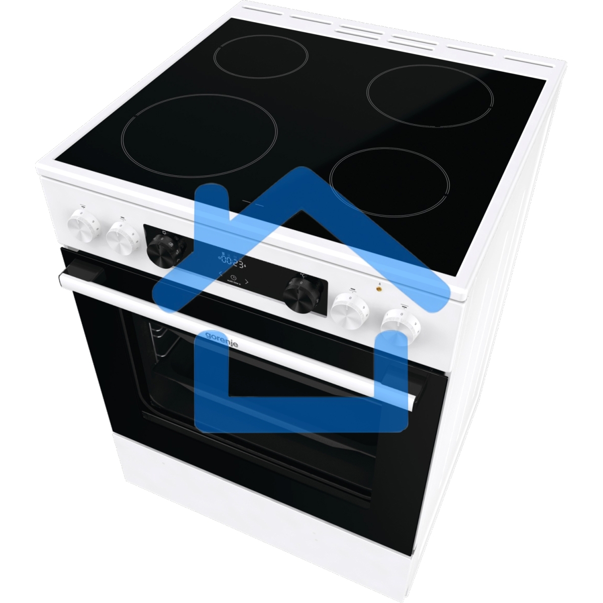 Плита электрическая Gorenje GEC6C40WD белый, конфорок 4 электрических, духовка 71 л, 60 см x 85 см x 60 см