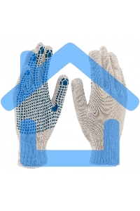 Перчатки трикотажные, с ПВХ точкой, 7 класс, Россия Сибртех