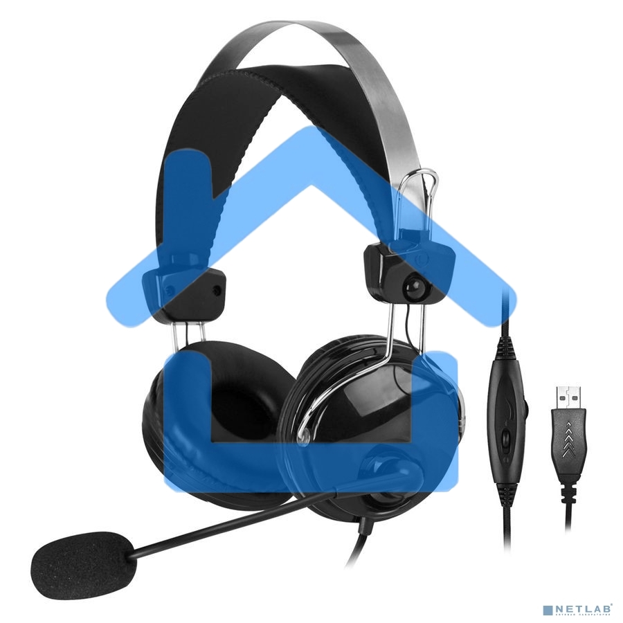 Наушники с микрофоном A4Tech HU-7P черный 2м накладные USB оголовье