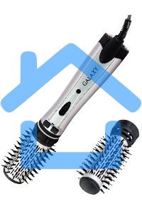 Фен-расческа Galaxy Line GL 4404, сиреневый с черным, 1200 Вт, 2 насадки (диаметр 50 мм и 30 мм), 2 направления вращения насадок, 2 скоростных режима, керамическое покрытие насадок, функция 