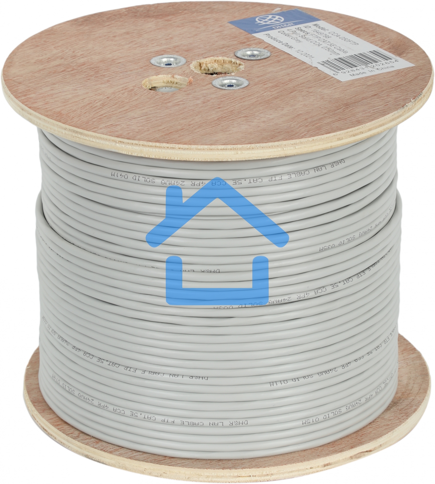 Кабель сетевой Ningbo FTP 4 пары cat5E solid 0.5мм CCA molded 305м серый