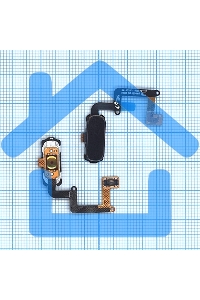 Кнопка HOME в сборе с механизмом и шлейфом для Samsung A320, черная