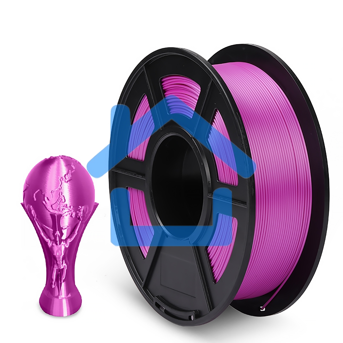 Филамент NVPRINT Silk PLA+ Purple для 3D печати диаметр 1.75мм длина 330 метров масса 1 кг