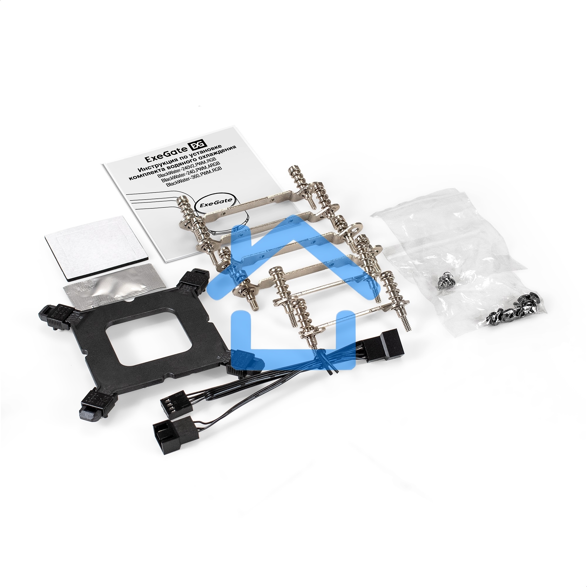Система водяного охлаждения ExeGate BlackWater-360.PWM.RGb черный, 120 мм, алюминий/медь, 2000 об/мин, 37 дБ, 4 pin, 280 Вт