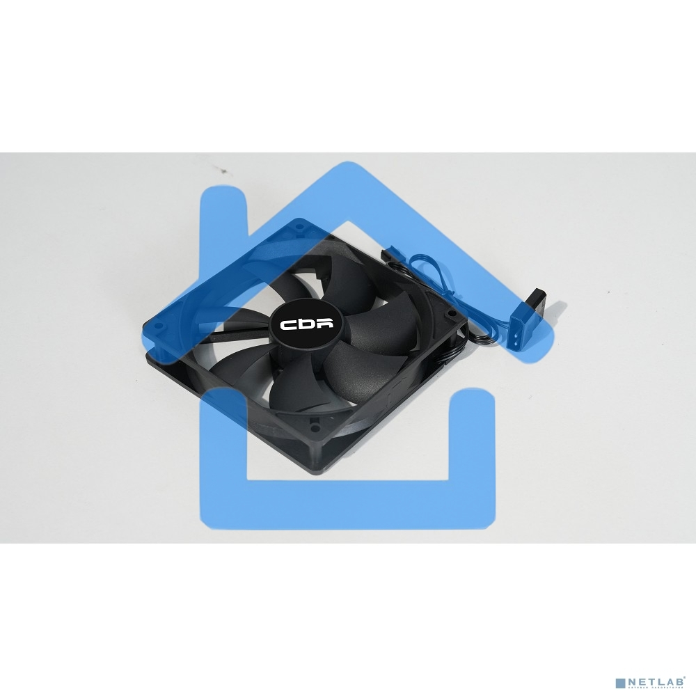 Вентилятор для корпуса CBR CBR-CF-12025-1200B черный, 120 мм, 1200 об/мин, 25 дБ, 3 pin