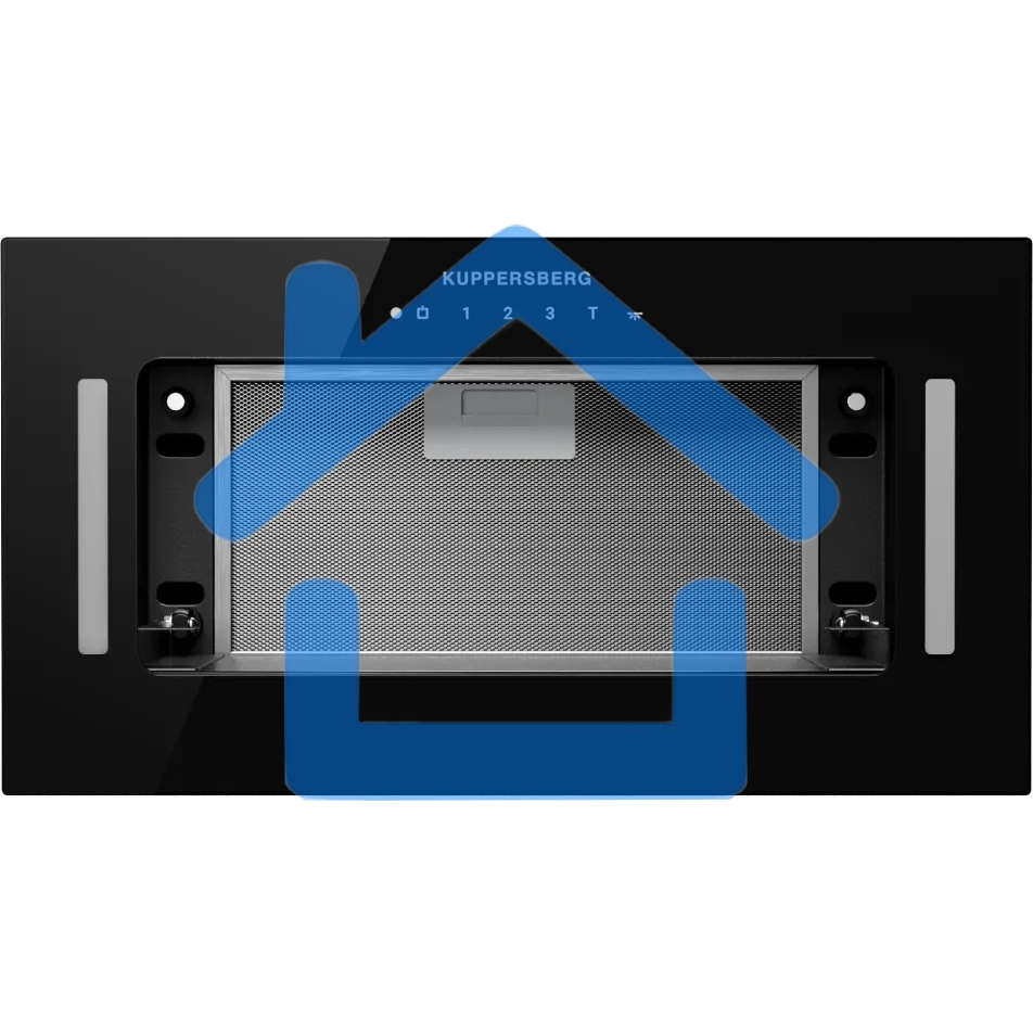 Встраиваемая вытяжка Kuppersberg, 52 см, мощность рециркуляции 650 м3/ч, мощность отвода 1300 м3/ч, сенсорное управление, таймер, турборежим, угольный фильтр KF-ES (доп. Опция), уровень шума 46 дБ, черный