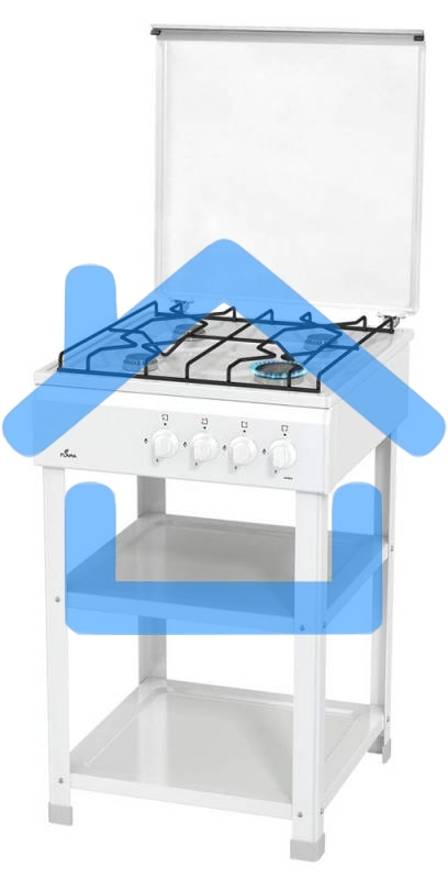 Плита газовая Flama AVG 1401 W белый,крышка