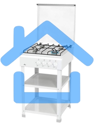 Плита газовая Flama AVG 1401 W белый,крышка