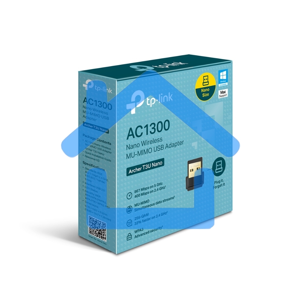 Ультракомпактный Wi-Fi USB-адаптер TP-Link Archer T3U Nano AC1300 с поддержкой MU-MIMO