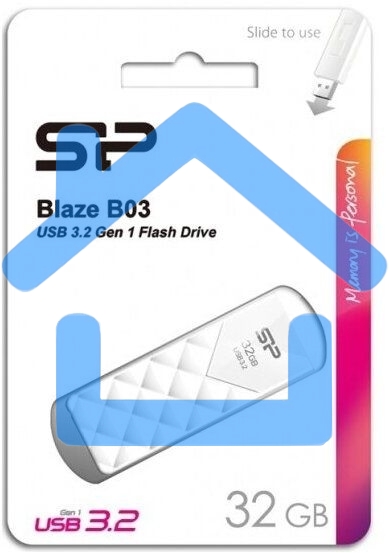 Флешка USB 32 Gb Silicon Power Blaze B03, USB 3.2, белый