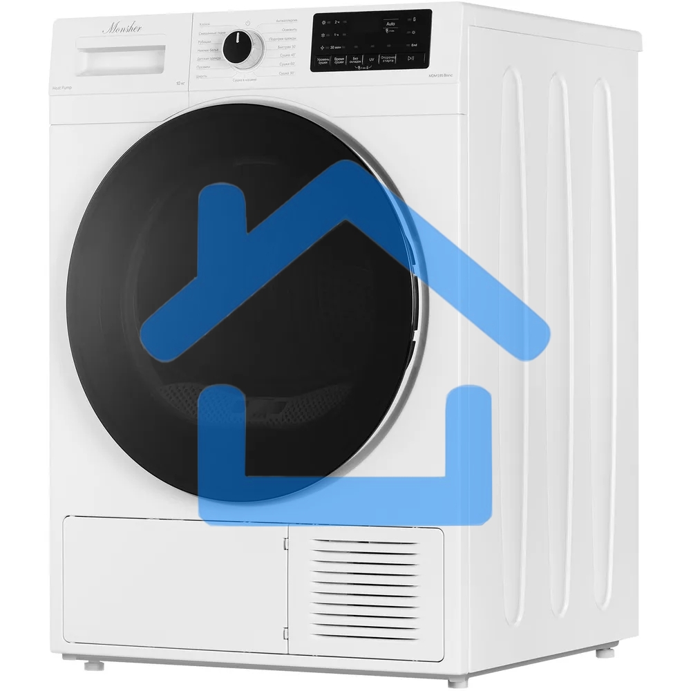 Сушильная машина Monsher MDM 595 Blanc белый, 10 кг, сушка - тепловой насос, программ - 15, 59.5 x 85.5 x 66.5 см