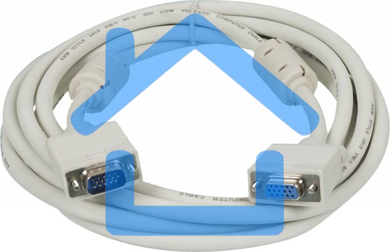 Кабель-удлинитель SVGA Ningbo VGA HD15 (m)/VGA HD15 (f) 3м феррит.кольца