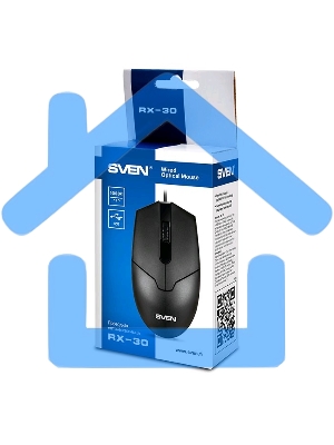 Мышь проводная SVEN RX-30 черный, 1000 dpi, USB, кнопки - 3