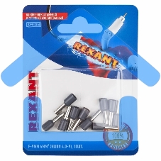 Наконечник штыревой втулочный Rexant изолированный, F-9 мм, 4 мм², НШВи 4.0-9 / Е 4,0-9 / Е4009, серый, в упак. 10 шт.