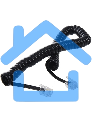 Телефонный шнур витой для трубки Greenconnect 7.5m, RJ9 4P4C (джек) черный, GCR-TPC4P4C2-7.5m