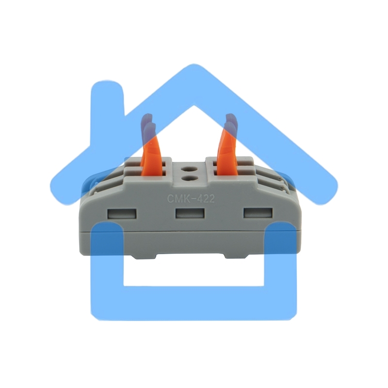 Клемма СМК 222-422 проходная 2 полюса (0,08-4 мм²), серая (5 шт./уп.) Rexant