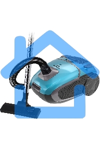 Пылесос Hyundai HYV-B4990 бирюзовый/черный, 400/2220 Вт, уборка сухая, пылесборник мешок, 2.5 л (в компл.:1мешок)