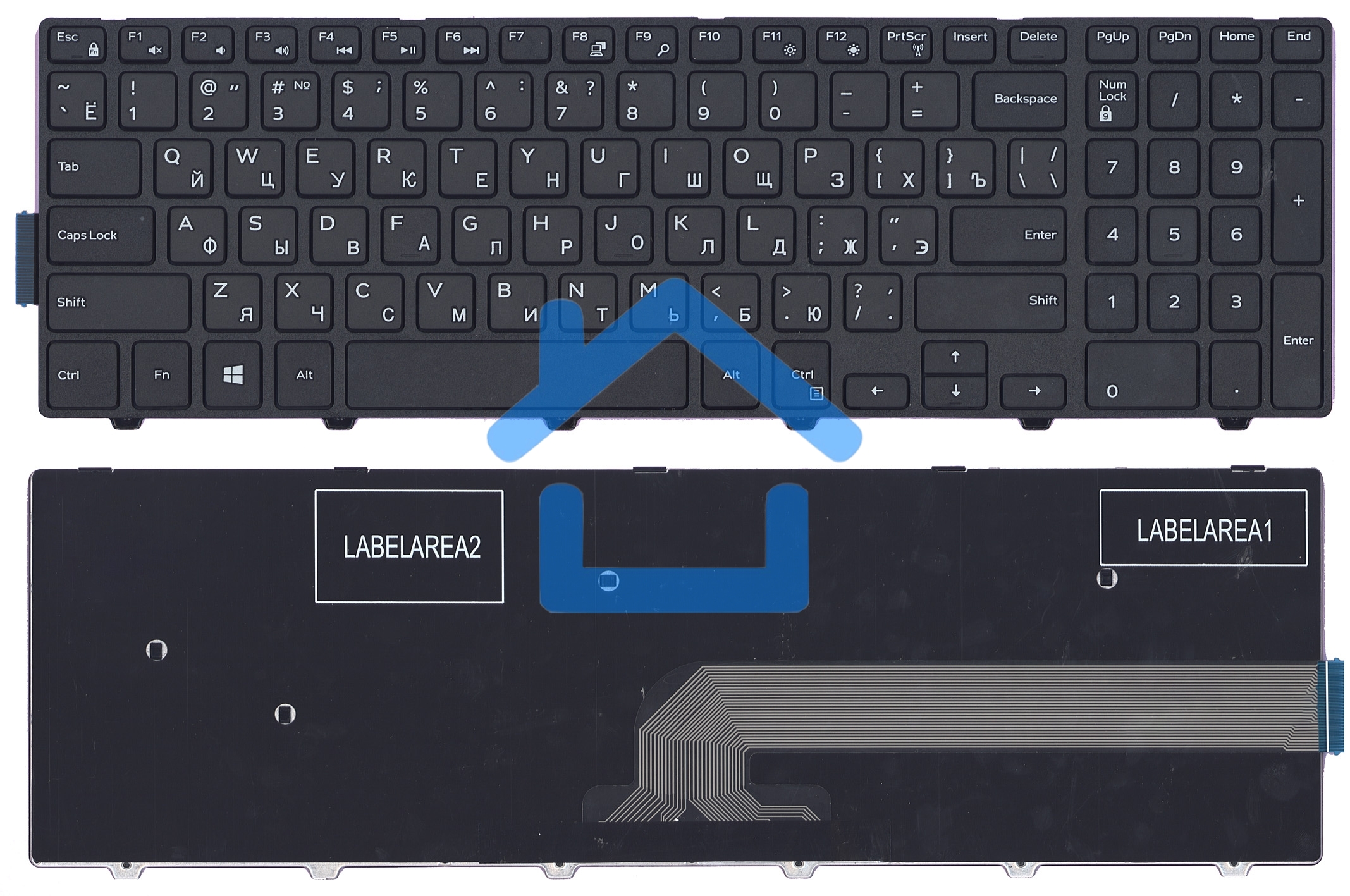 Клавиатура для ноутбука Dell Inspiron 15-5000 5547 5521 5542 черная с рамкой