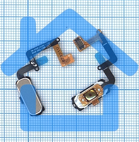 Кнопка HOME в сборе с механизмом и шлейфом для Samsung A320, золотая