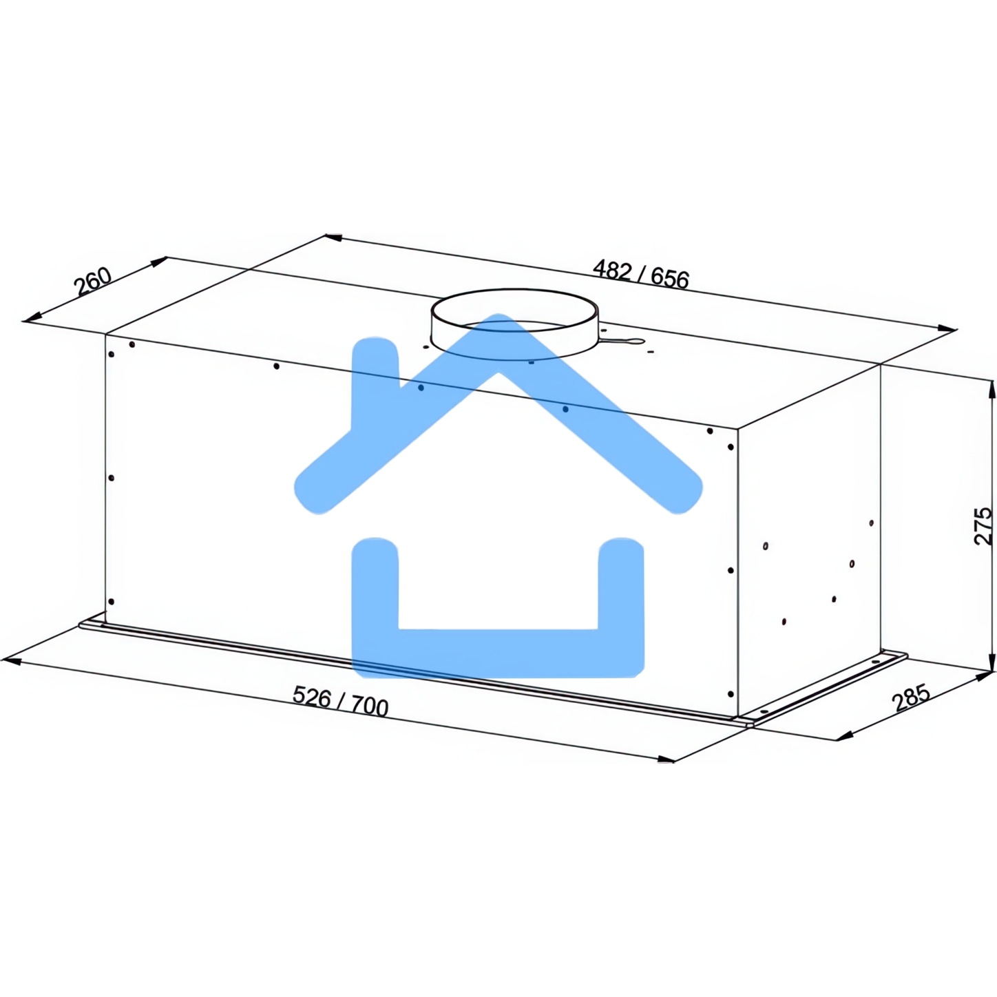 Встраиваемая вытяжка Kuppersberg, 52 см, мощность рециркуляции 650 м3/ч, мощность отвода 1300 м3/ч, сенсорное управление, таймер, турборежим, угольный фильтр KF-ES (доп. Опция), уровень шума 46 дБ, черный