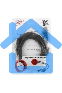 Кабель DisplayPort-HDMI Gembird/Cablexpert 1,8м, 20M/19M, черный, экран, пакет (CC-DP-HDMI-6)