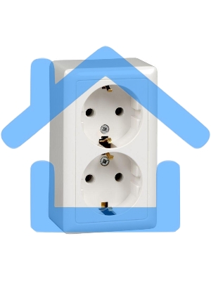 Розетка 2-м ОП Хит 16А 250В без защ. шторок с заземл. с изол. пластиной белый SchE RA16-238I-B