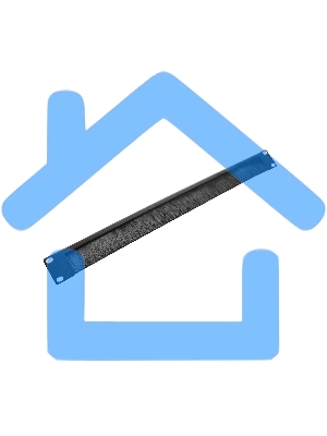 Горизонтальный кабельный органайзер со щеткой, 19