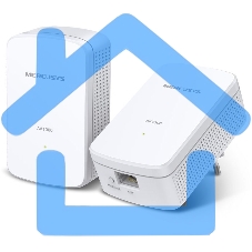 Комплект гигабитных адаптеров Mercusys AV1000 Gigabit Powerline Kit, HomePlug AV2 standard, 1 Gigabit port, 300m over electrical circuits, plug and play.