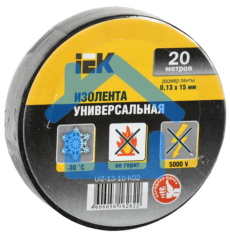 Изолента Iek UIZ-13-10-K02 0,13х15 мм черная 20 метров ИЭК