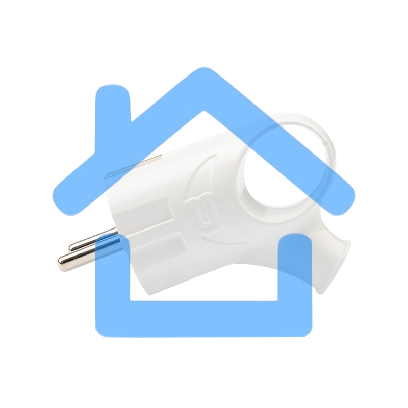 Вилка Евро Rexant угловая с з/к 16А с кольцом белая