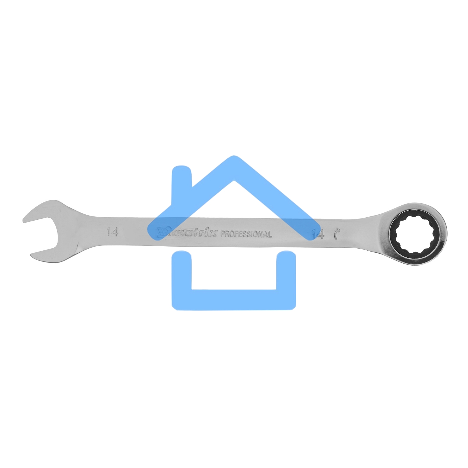 Ключ комбинированный трещоточный Matrix, 14 мм, CrV, зеркальный хром