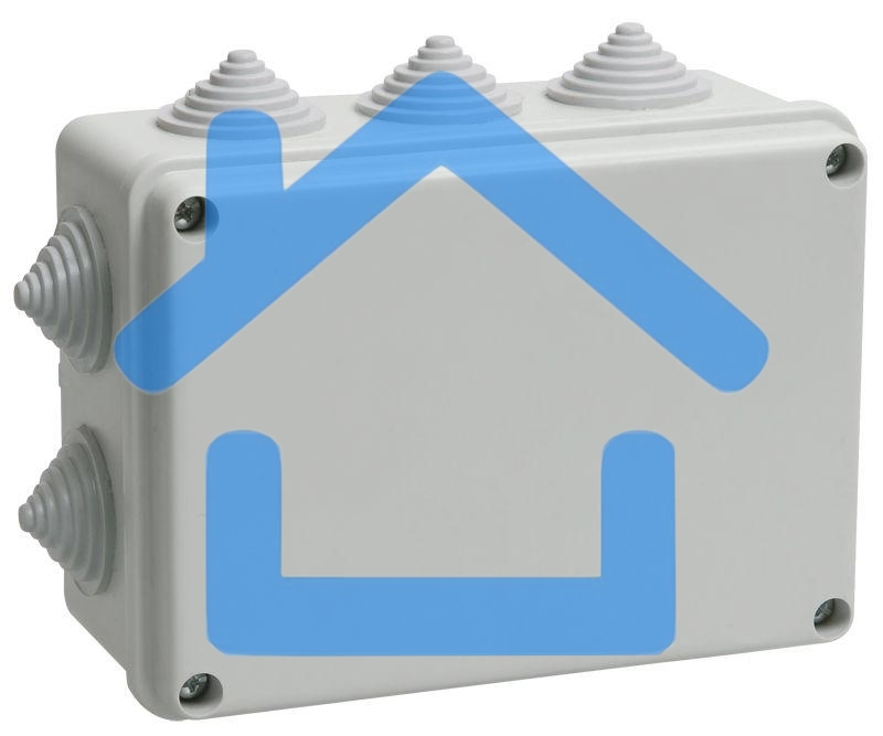 Коробка КМ41242 распаячная Iek UKO10-150-110-070-K41-55 для о/п 150х110х70 мм IP55 (RAL7035, 10 гермовводов)