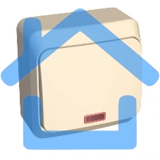 Выключатель 1-кл. ОП Этюд 10А IP20 с индик. крем. SchE BA10-005K