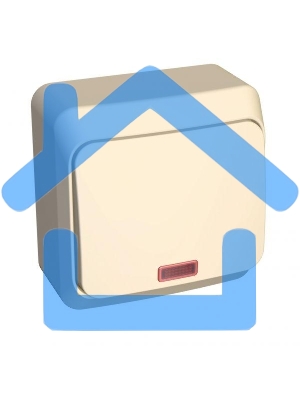 Выключатель 1-кл. ОП Этюд 10А IP20 с индик. крем. SchE BA10-005K