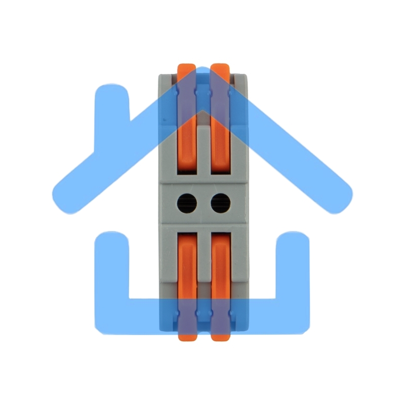 Клемма СМК 222-422 проходная 2 полюса (0,08-4 мм²), серая (5 шт./уп.) Rexant