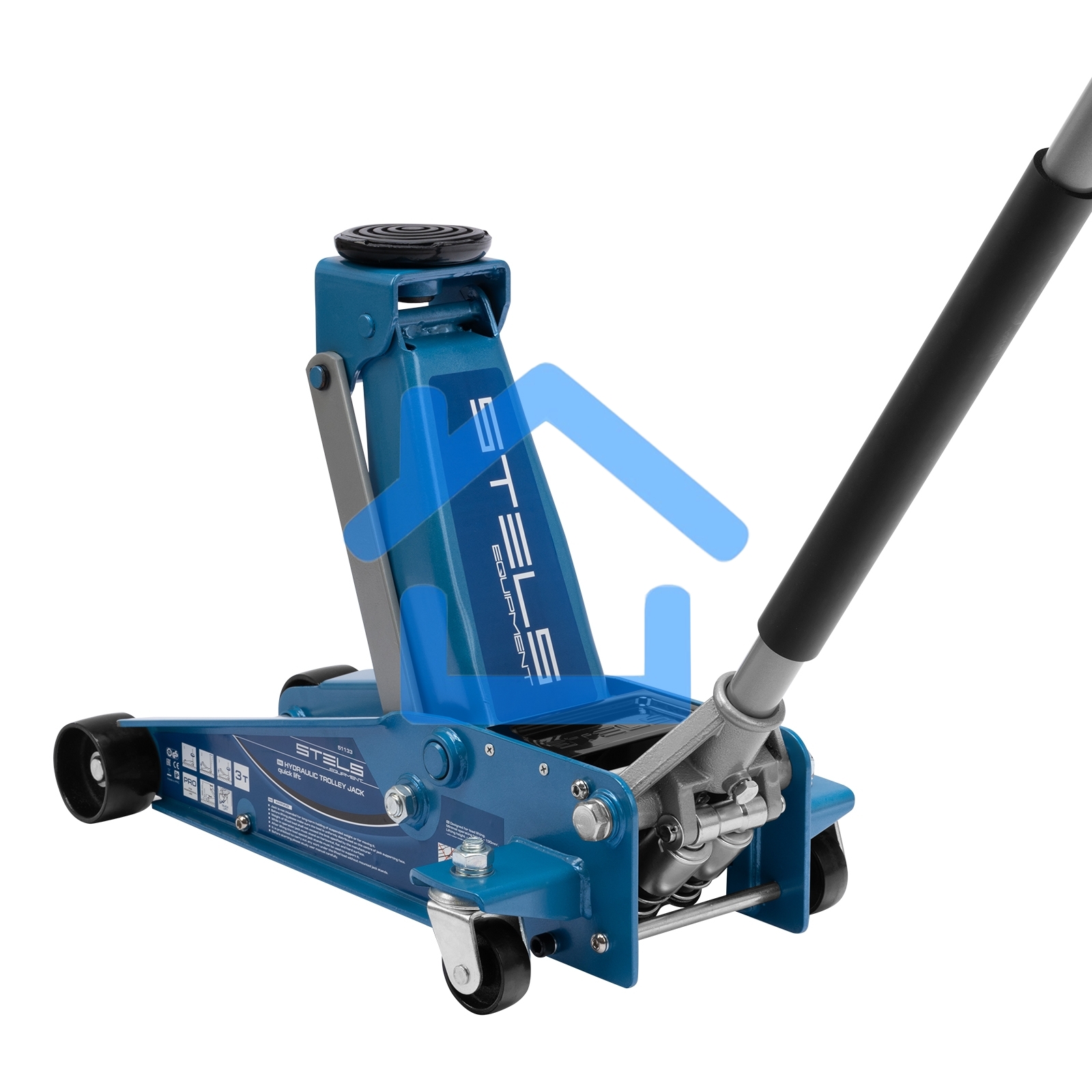 Домкрат STELS 51133гидравлический подкатной быстрый подъем 3 т quick lift 130–465мм профессиональ