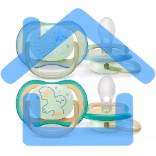 Пустышка Philips Avent ultra air, ночная, звезда/сова, 0-6 мес., 2 шт.