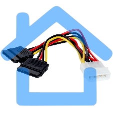 Кабель питания 2xSATA (от разъема Molex (IDE) блока питания), 15см ExeGate