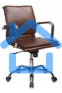 Кресло руководителя Бюрократ CH-993-Low/Brown коричневый, низкая спинка, искусственная кожа, крестовина хромированная