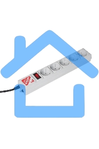 Сетевой фильтр POWER CUBE 1,9 м.* 5 розеток, серый