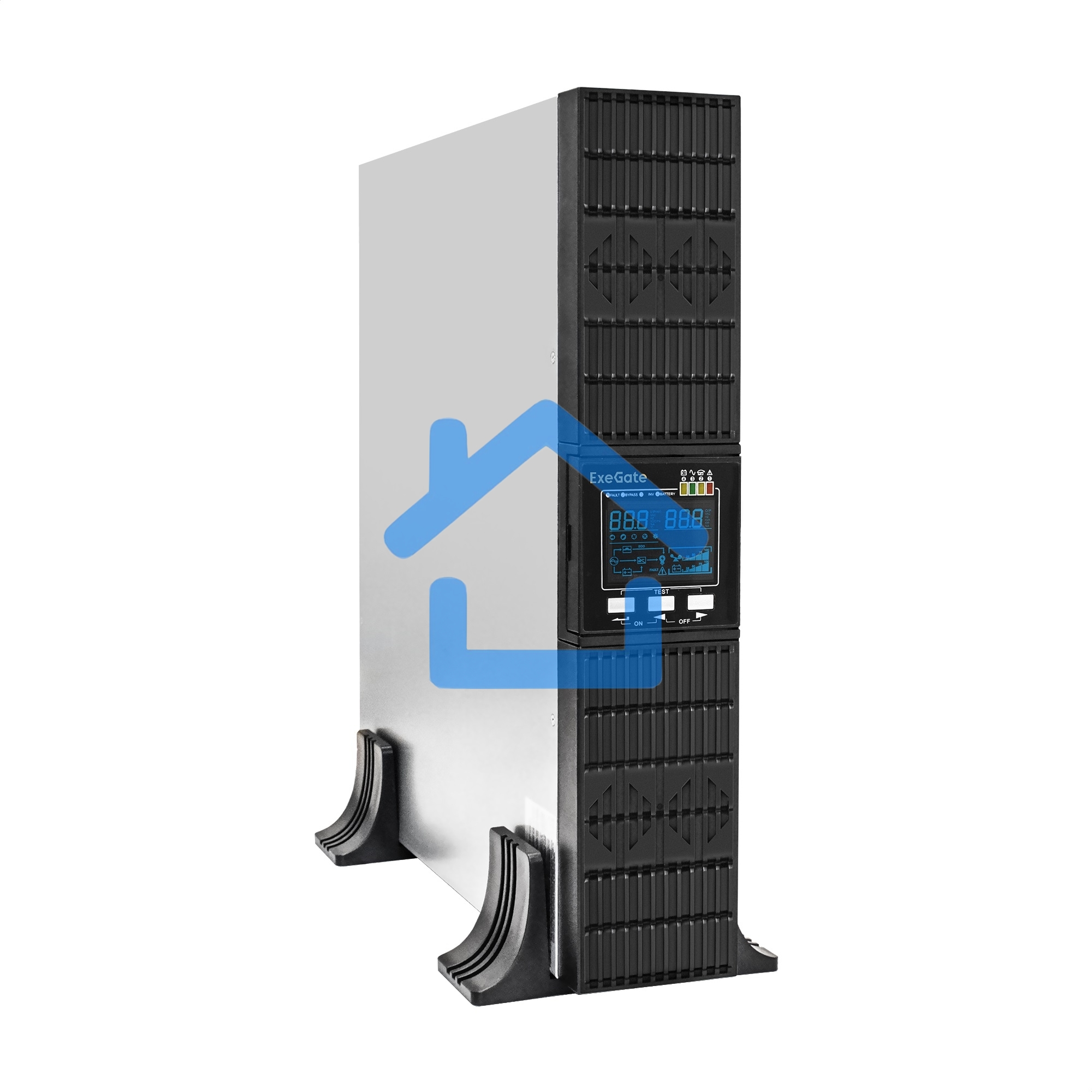 Источник бесперебойного питания On-line ExeGate PowerExpert ULS-1000.LCD.AVR.1SH.2C13.USB.RS232.SNMP.2U 1000VA/1000W, On-Line, PF=1, LCD, 1*Schuko+2*C13, RS232, USB, SNMP-slot, Rackmount 2U/Tower, металлический корпус, черный