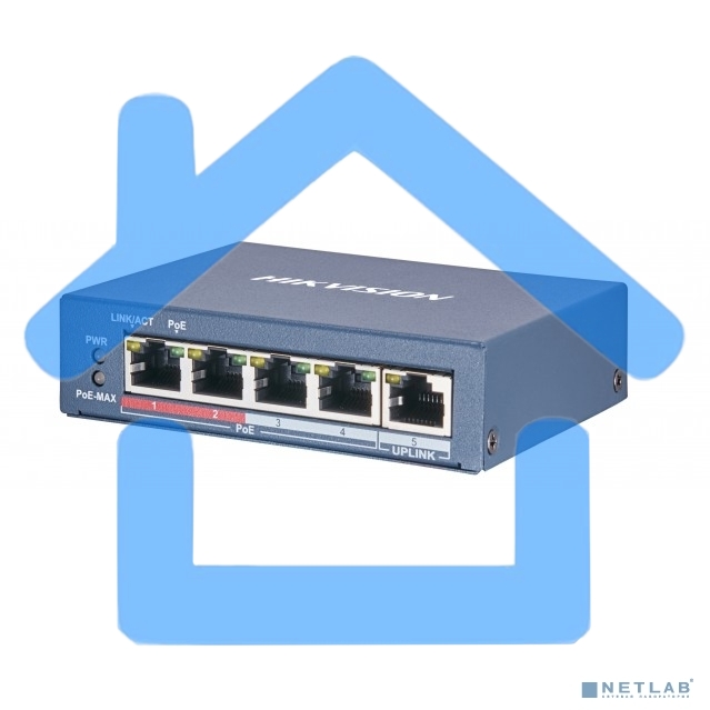 Коммутатор 4PORT 1000M POE DS-3E0505P-E/M HIKVISION